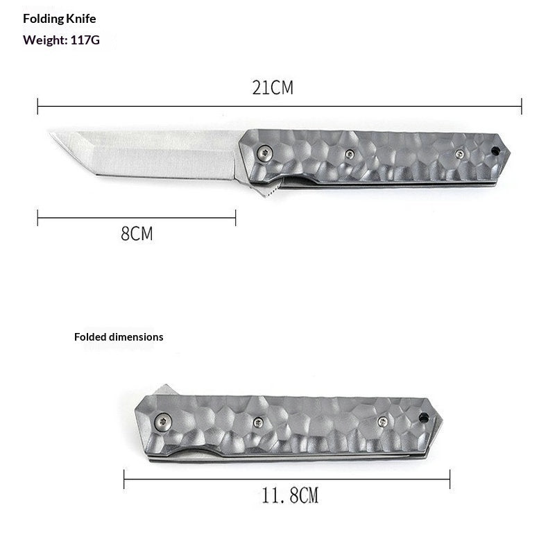 High-hardness Stainless Steel Portable Folding Knife With An Aluminum Handle