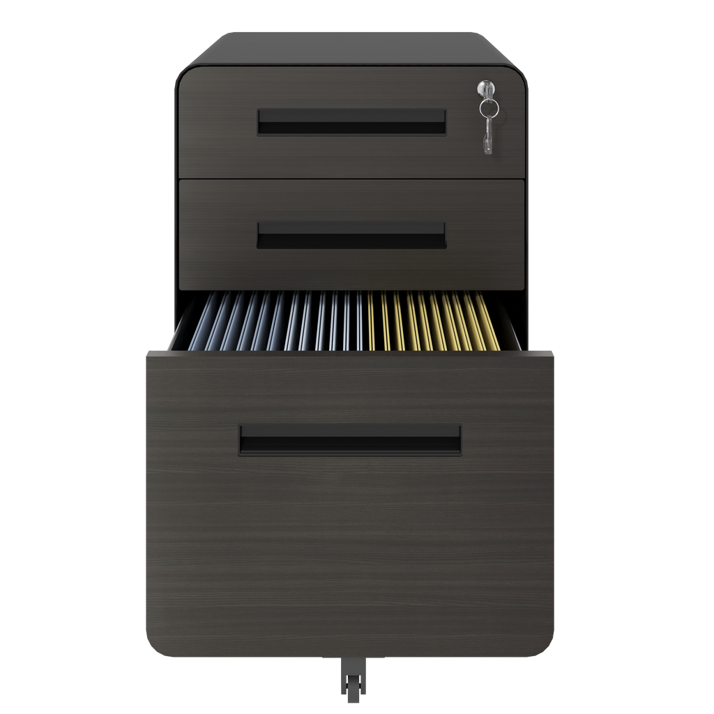 3-Drawer Mobile File Cabinet with Lock