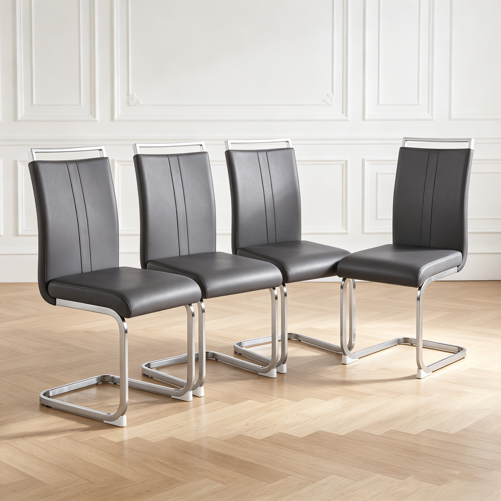 Modern PU Faux Leather Dining Chairs Set of 4
