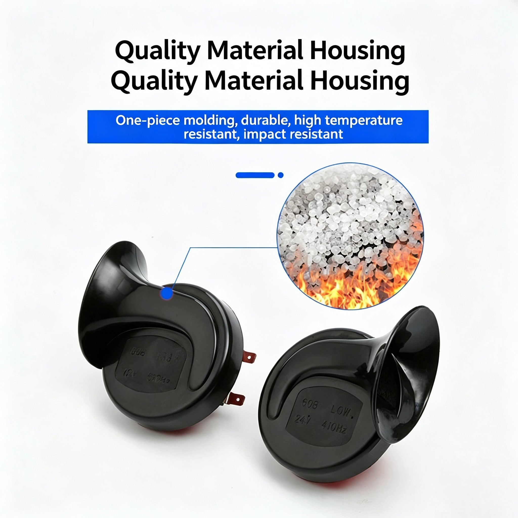 Universal High & Low Tone Snail Horn 12V 24V Waterproof Loud Car Horn  Replacement Speaker For Motorcycle Truck SUV Automobile