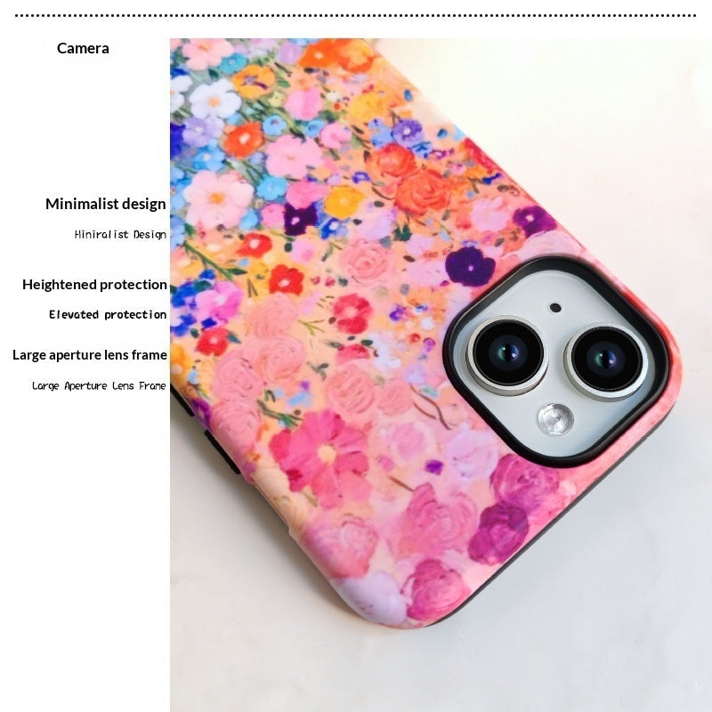 Fashionable Floral Shatter-Resistant Film Phone Case