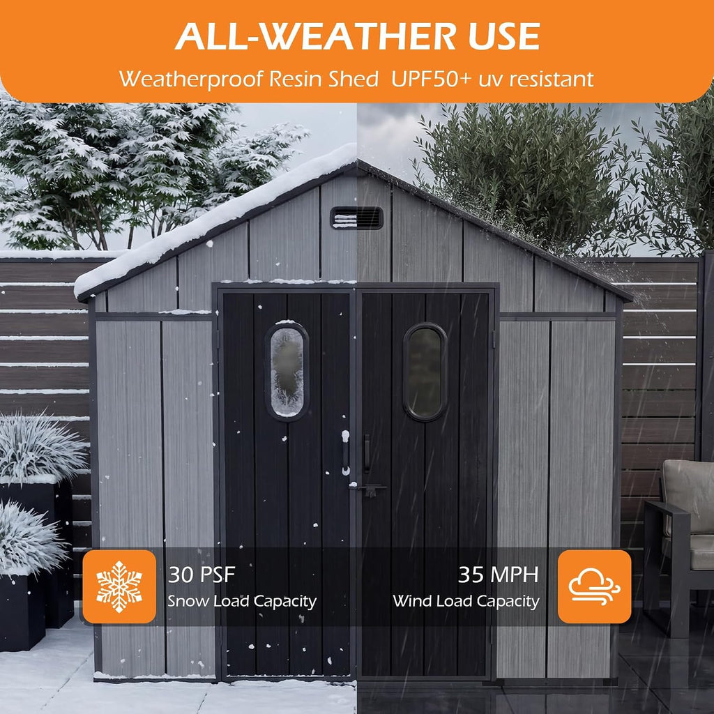 8x8Ft Resin Outdoor Storage Shed