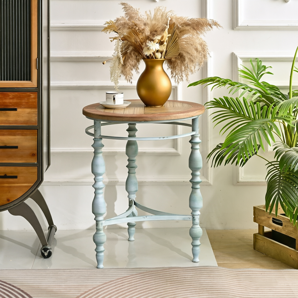 Accent Rustic Wooden Carved Coffee Table
