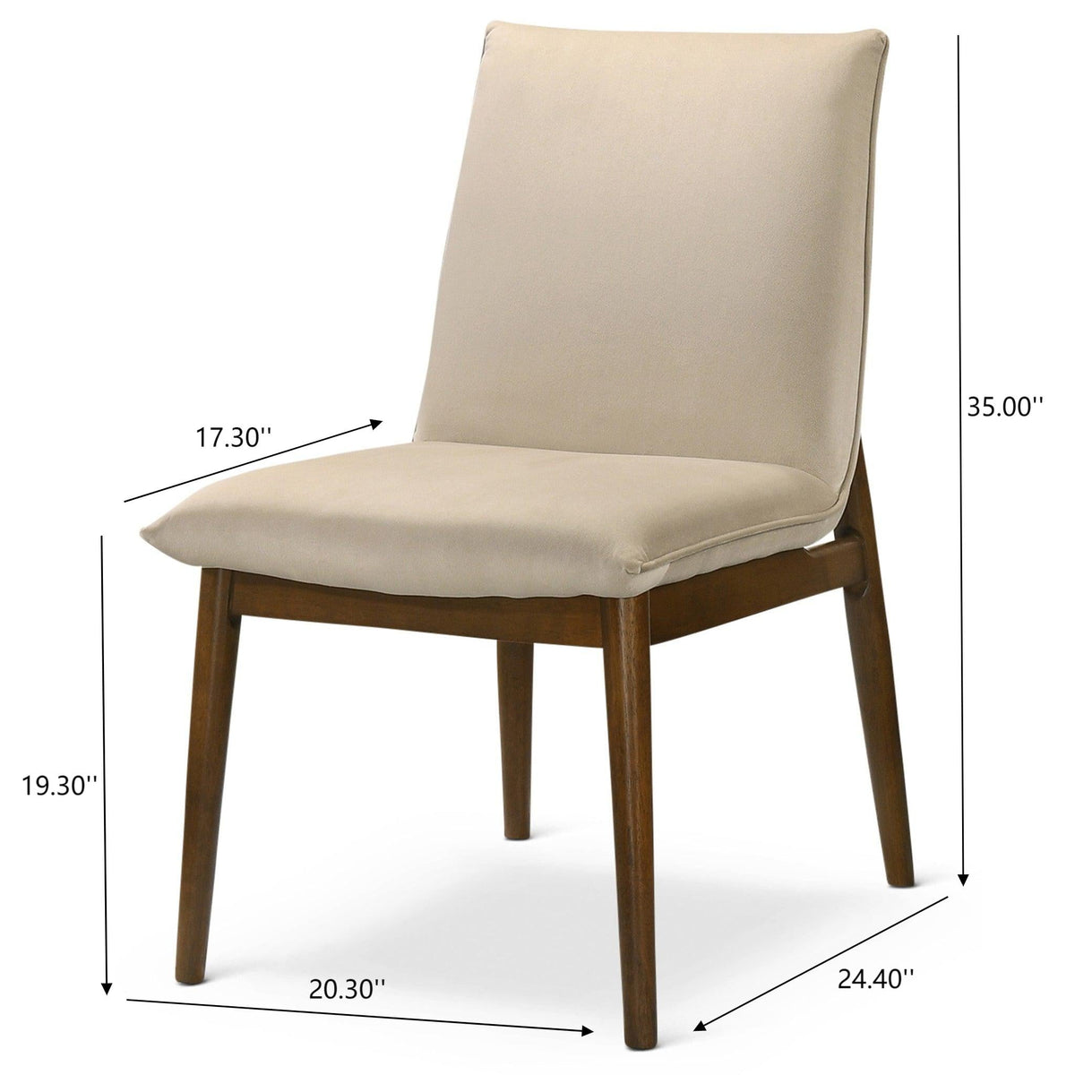 Monza Beige Velvet Dining Chair Set