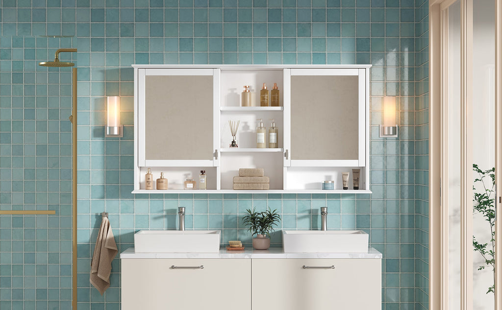 55-Inch Wall-Mount 2-in-1 Mirror Cabinet