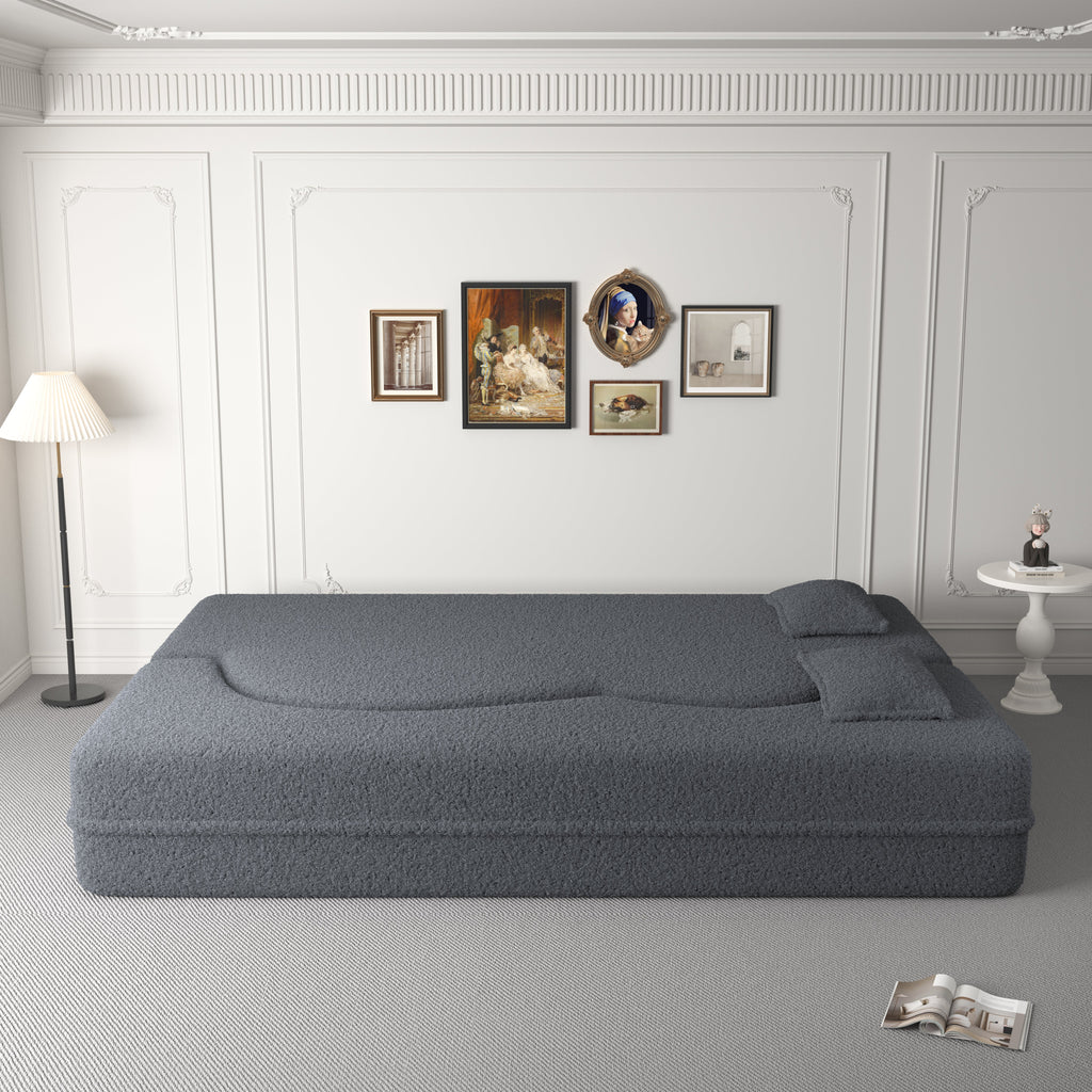 Modern Floor Sofa with 2 Pillows