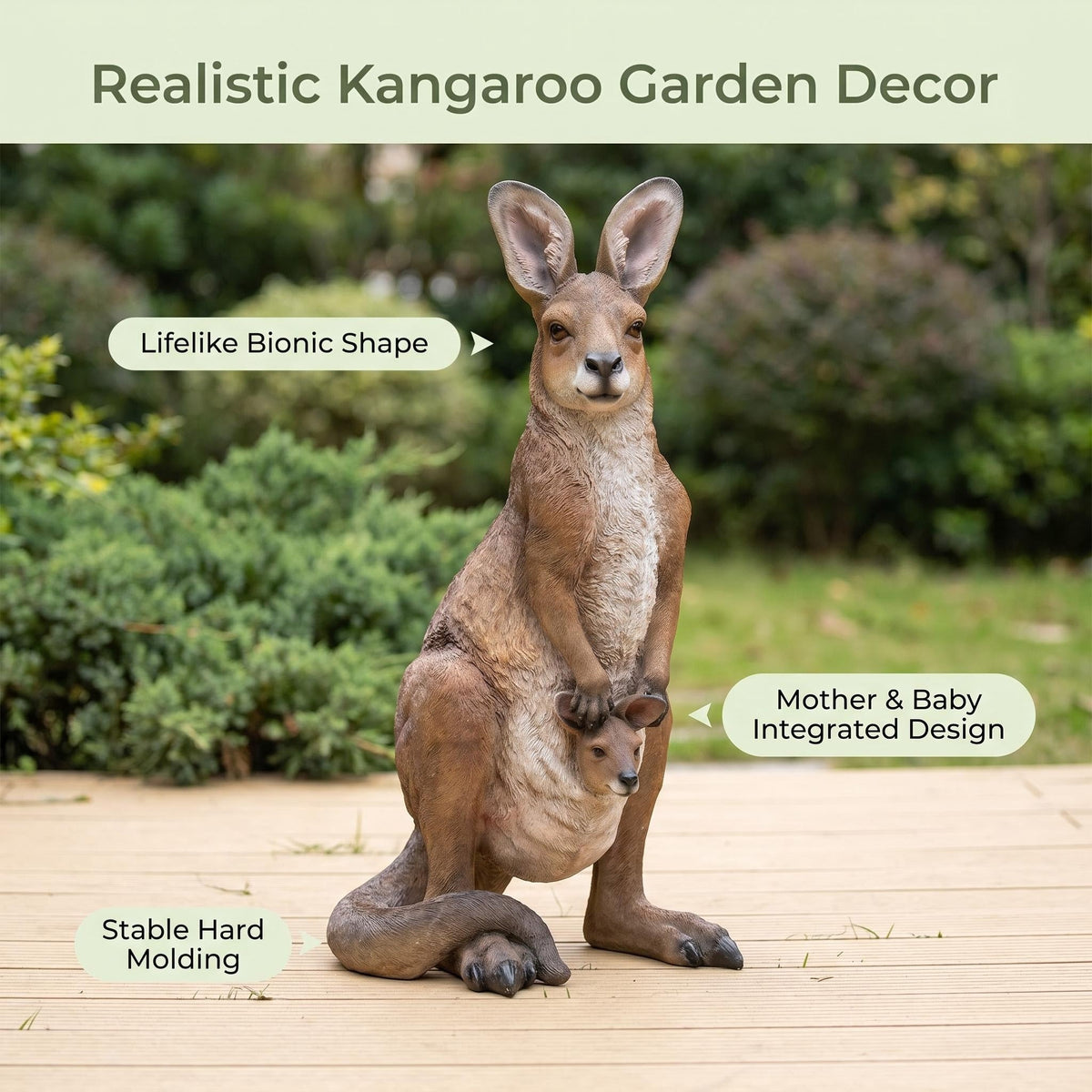 22'' Mother Kangaroo with Joey Statue