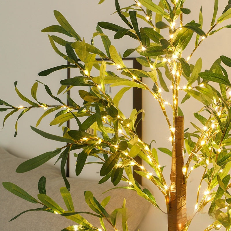1.8m Simulation Olive Leaf Tree Courtyard Decoration Landscape Tree Lamp