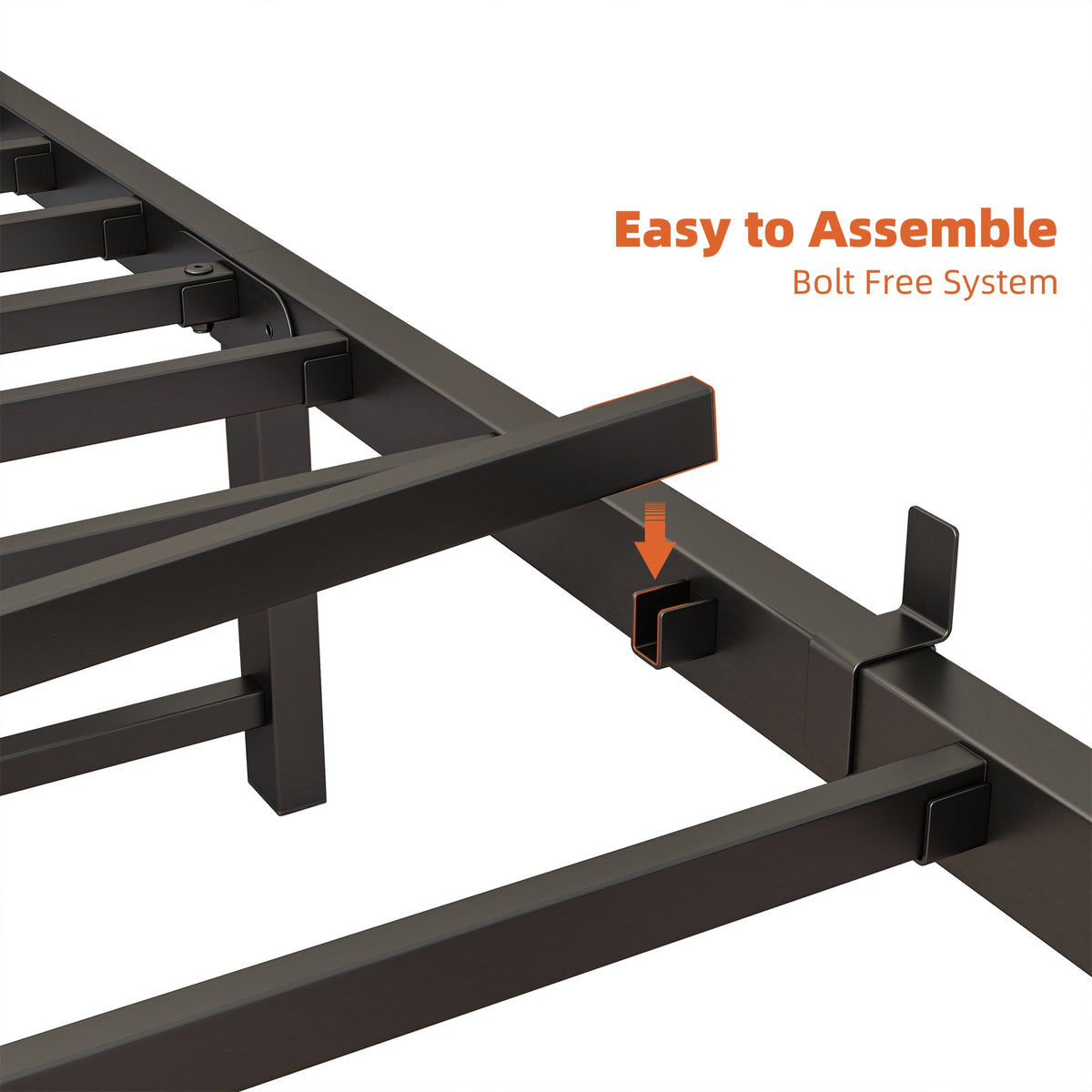 Twin Size Bed Frame with Storage Headboard