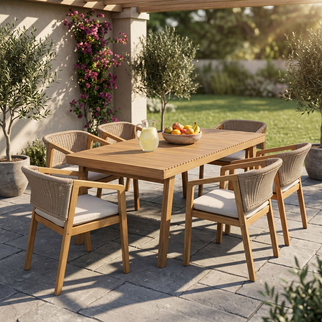 7-Piece Outdoor Acacia Wood Dining Set