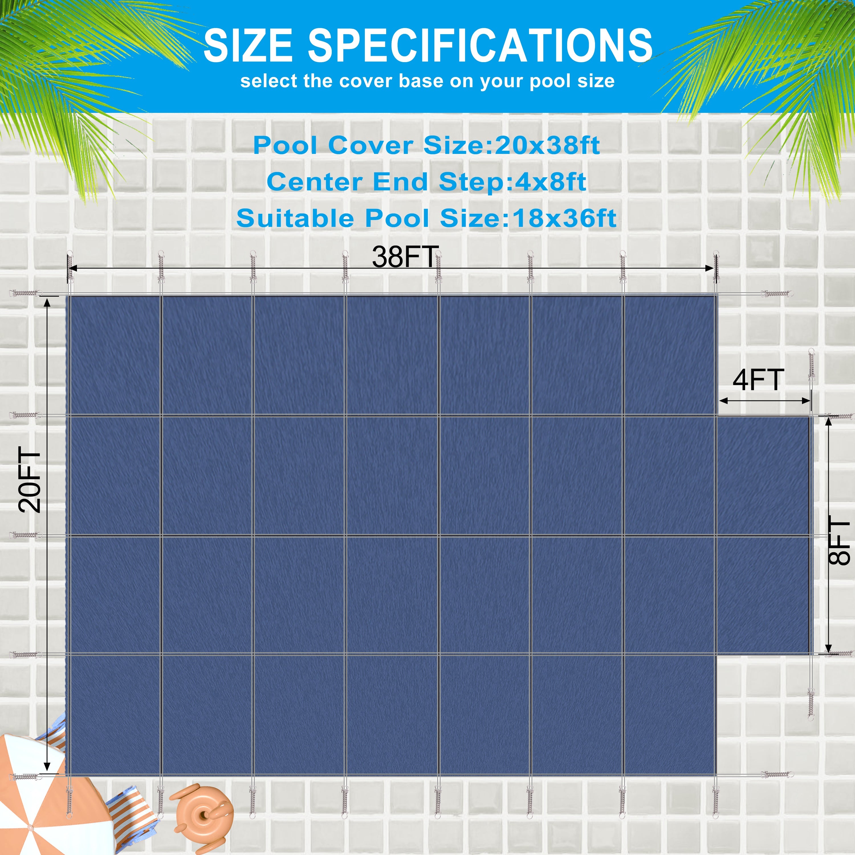 Pool Safety Cover for 18x36ft Inground Pools