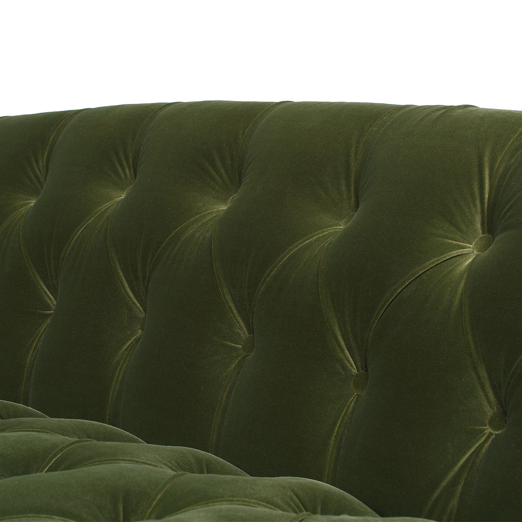 La Rosa Victorian Chesterfield Tufted Sofa - Olive