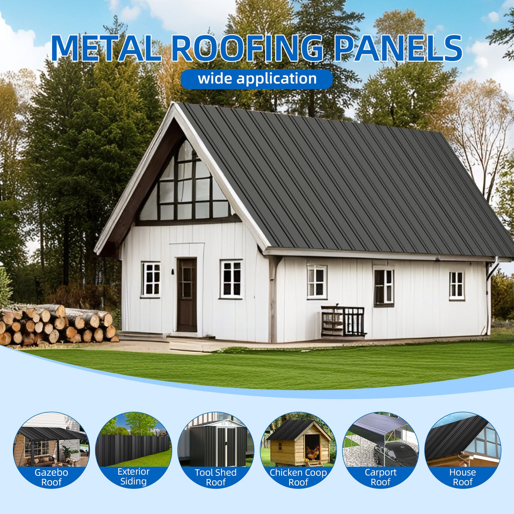 Galvanized Metal Roof Panel Length 72.8IN - Set of 25