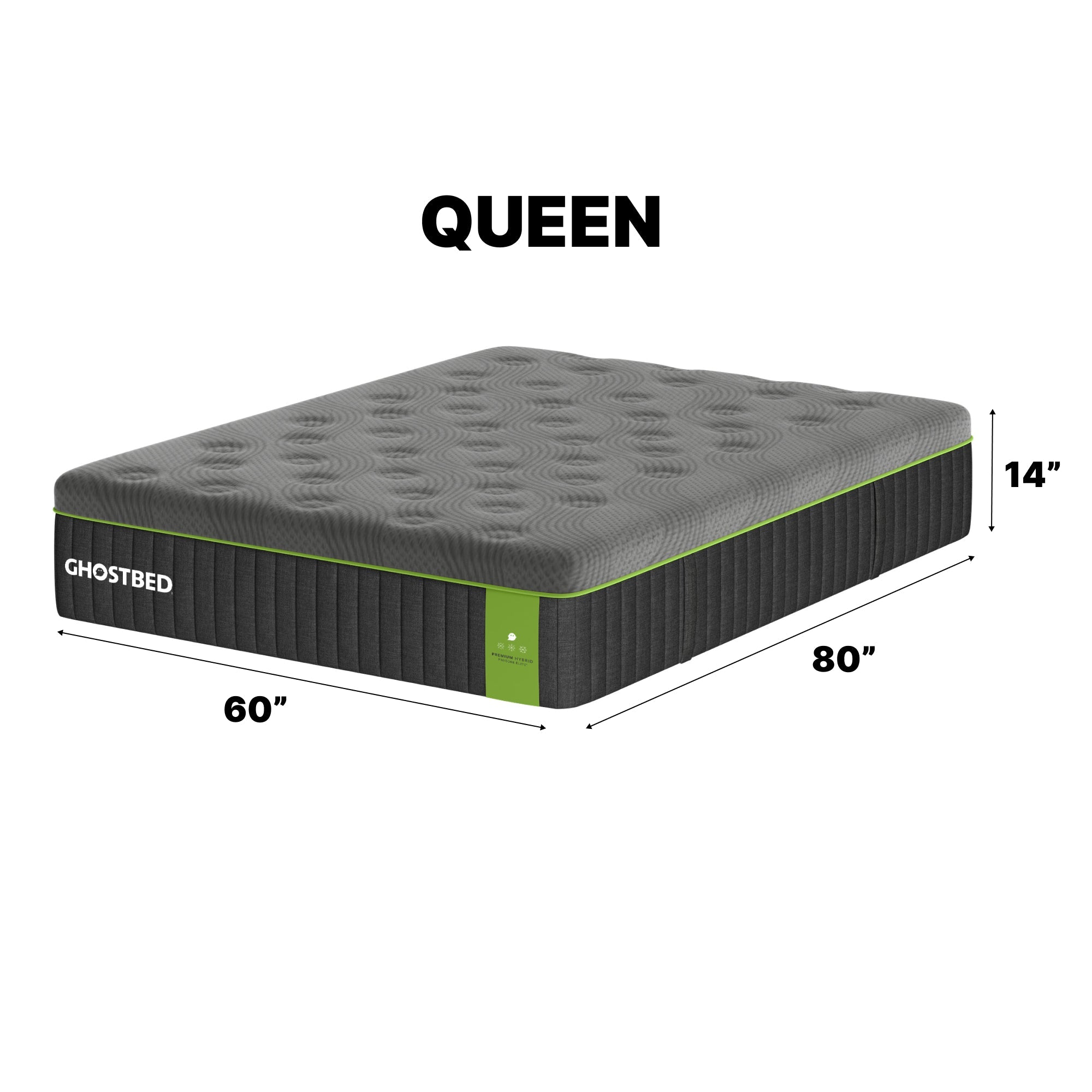 GhostBed Premium 14" Queen Hybrid Mattress