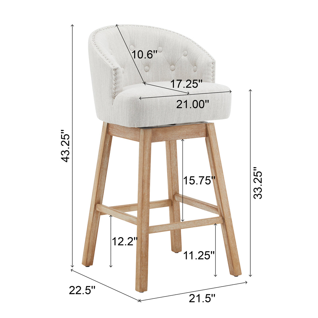 33.25" Swivel Counter Stools Set of 2
