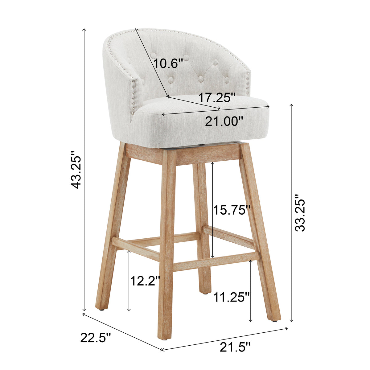 33.25" Swivel Counter Stools Set of 2