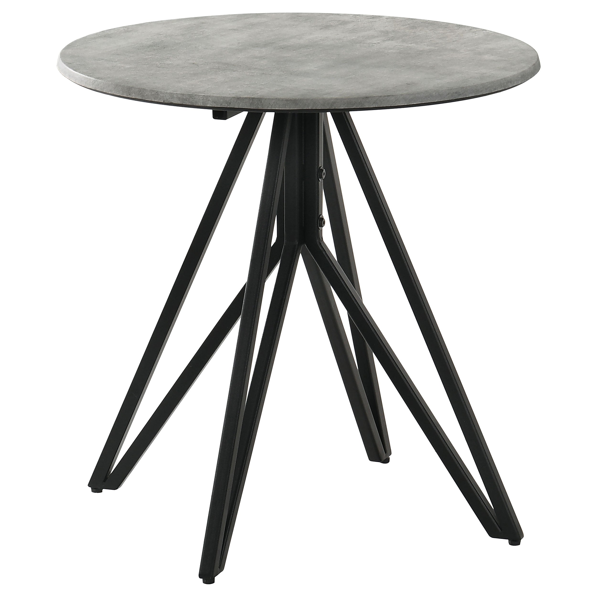 Hadi Cement and Gunmetal Round End Table