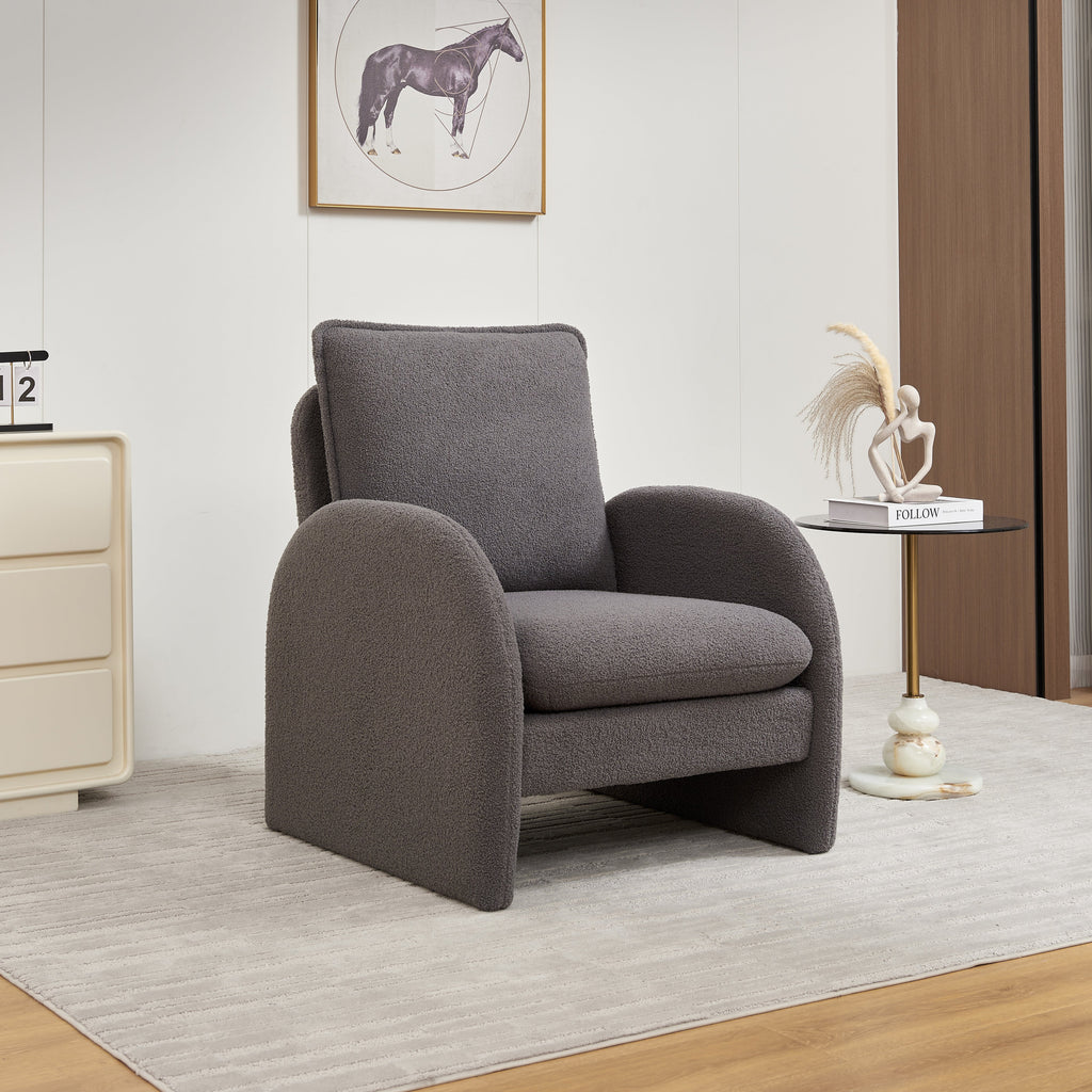 Modern Sherpa Upholstered Accent Chair
