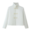 Vintage Stand-collar Handcrafted Knot-button Jacket