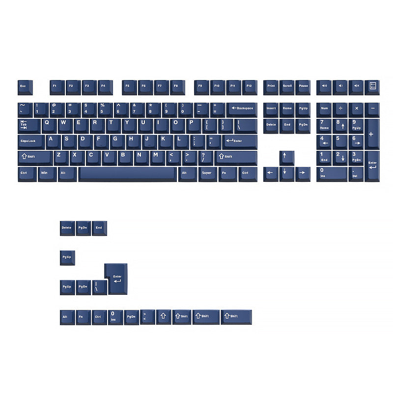 PBT Material Carved Height Two-tone Blue Key Cap