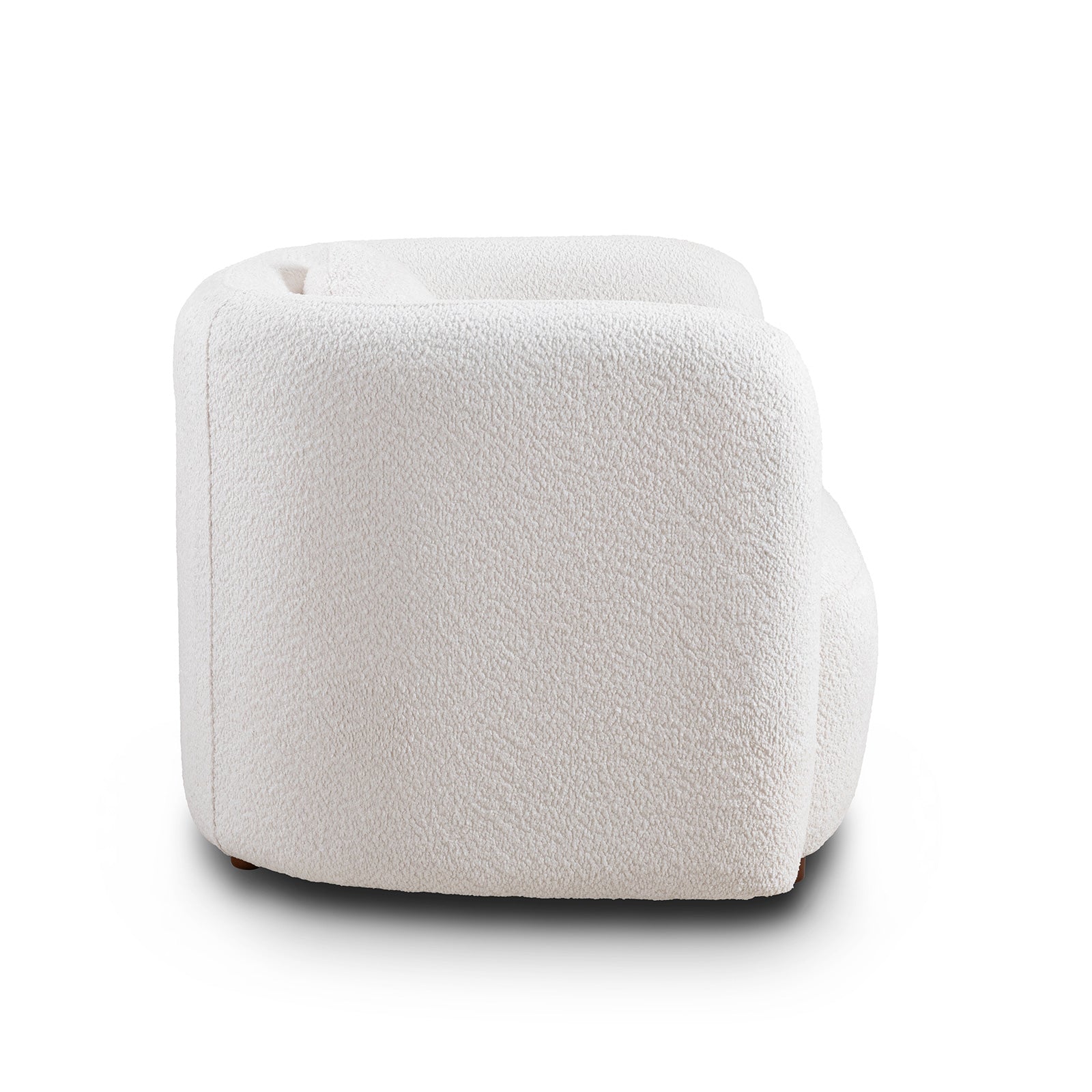 Accent Square Sofa Chair - Boucle Fabric Upholstered
