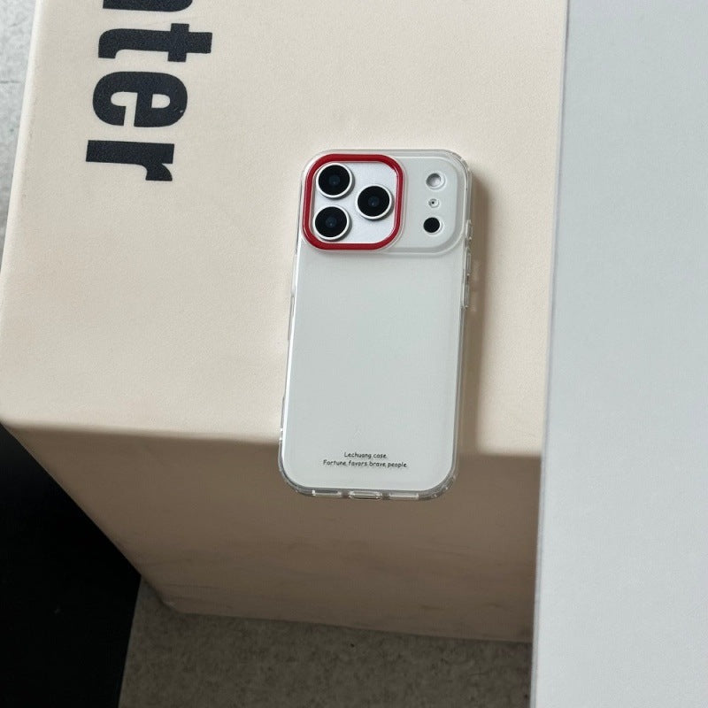 Red Lens-ring Phone Case With A Dachshund Stand