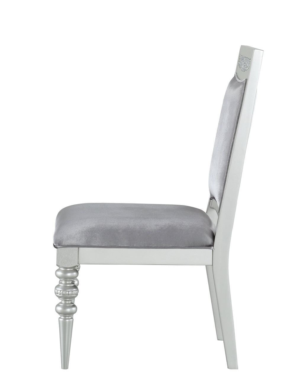 Maverick Fabric & Platinum Finish Side Chair (Set of 2)