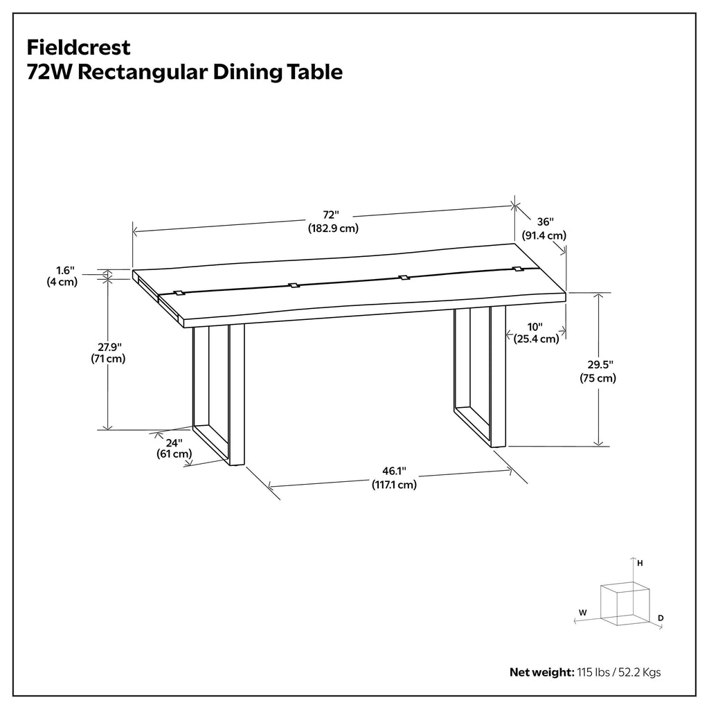 Fieldcrest Dining Table in Dark