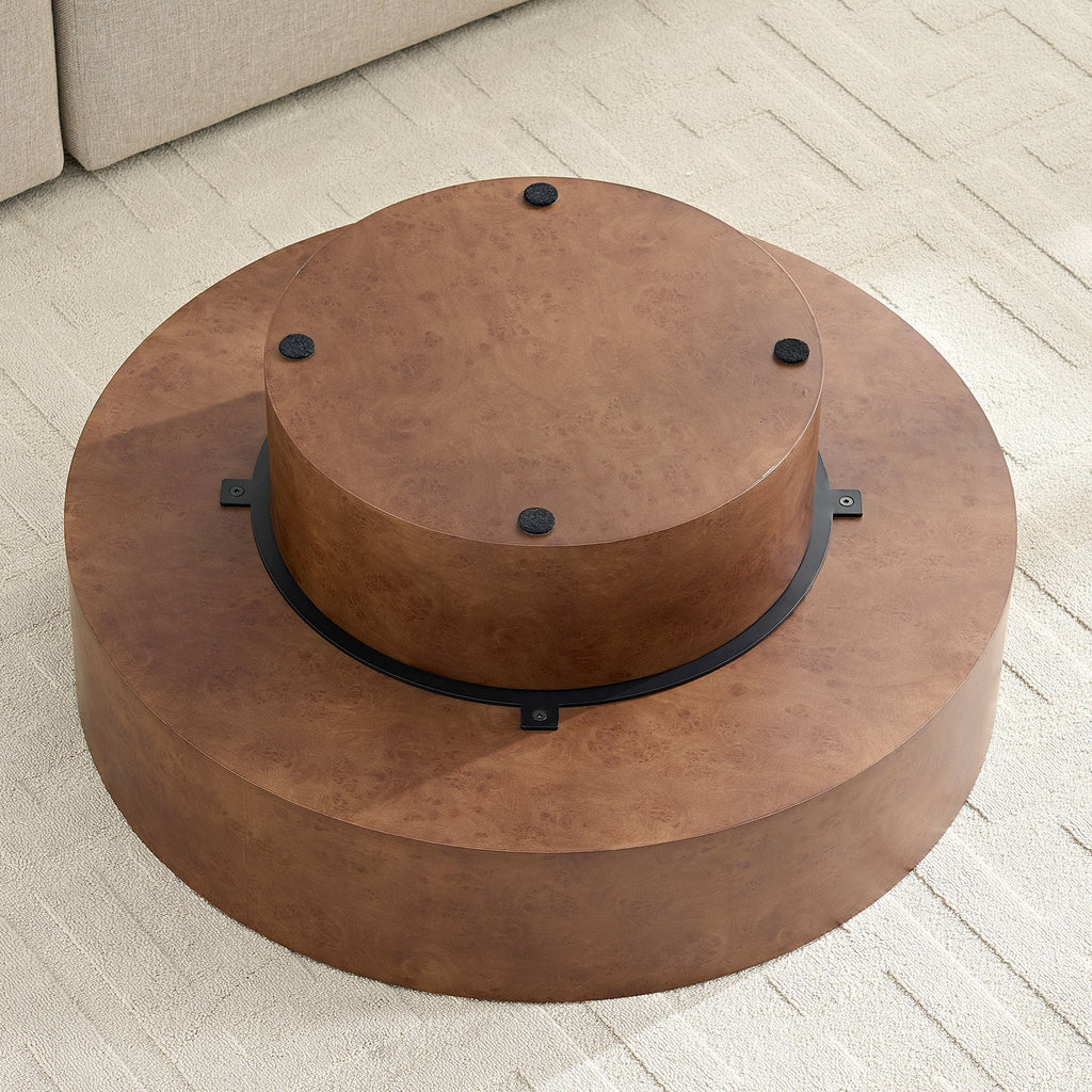 Faux Burl Wood Pattern Decal Coffee Table