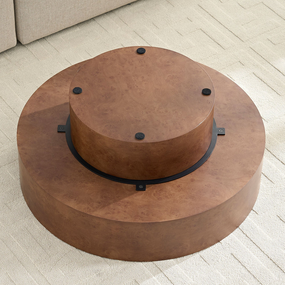 Faux Burl Wood Pattern Decal Coffee Table