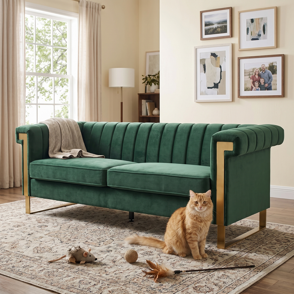 FX-P81B-RG Velvet Sofa