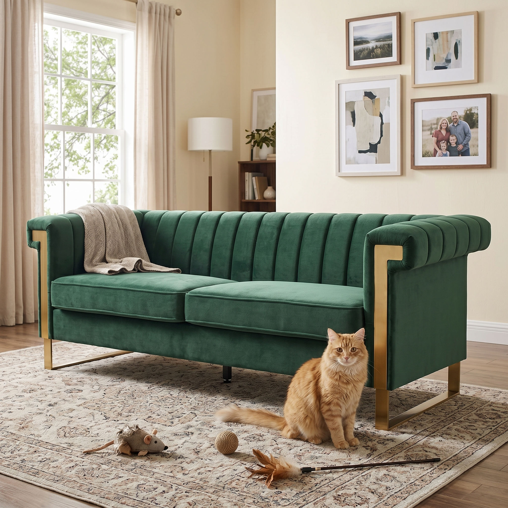 FX-P81B-RG Velvet Sofa