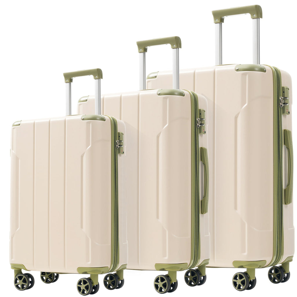 Expandable Hard Shell ABS Suitcases - 3 Piece Set