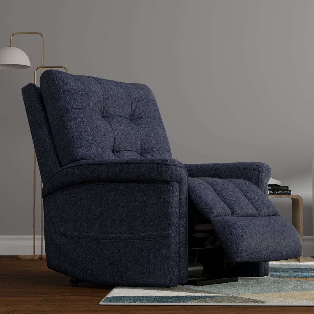 Velour Power Lift Chair in Lugano Indigo