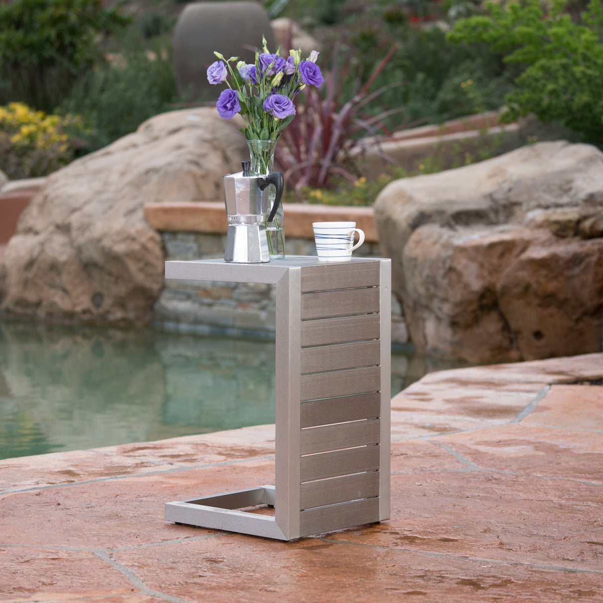 Cape Coral Aluminum C-Shaped Table