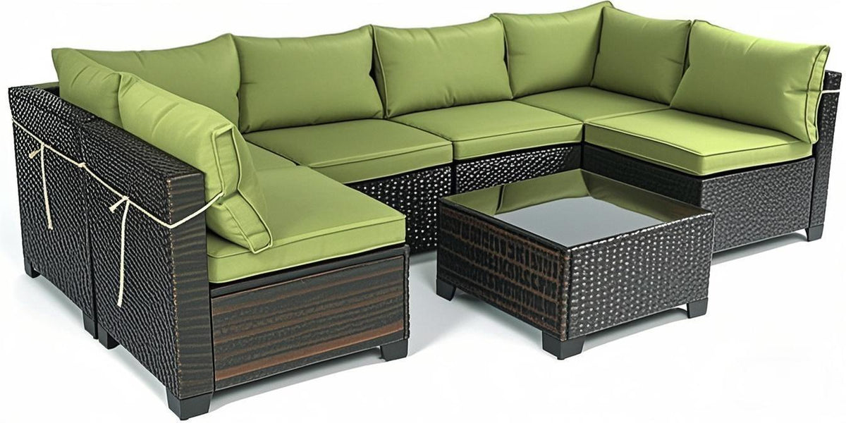 Cushion Covers for 7 Pcs Wicker Rattan Sectional Sofa