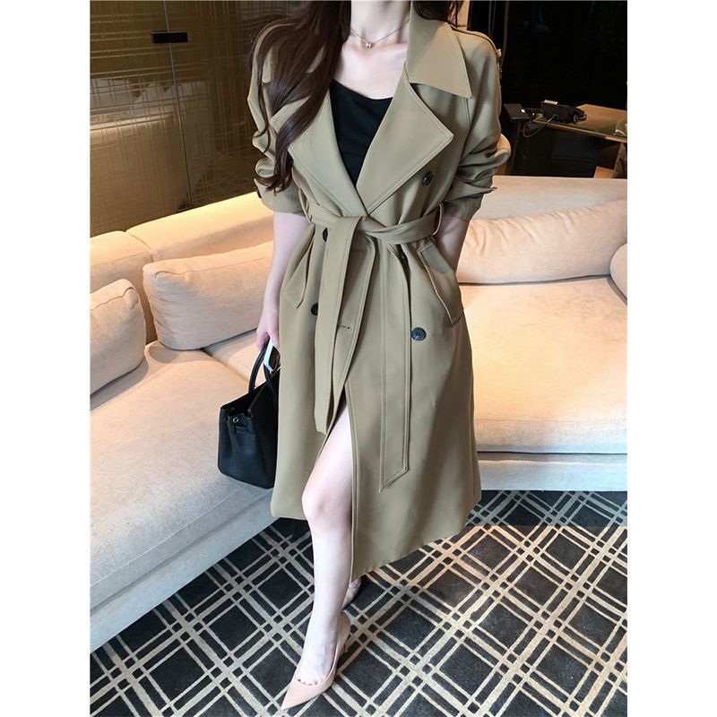 High-end Double-breasted Trench Coat For Women