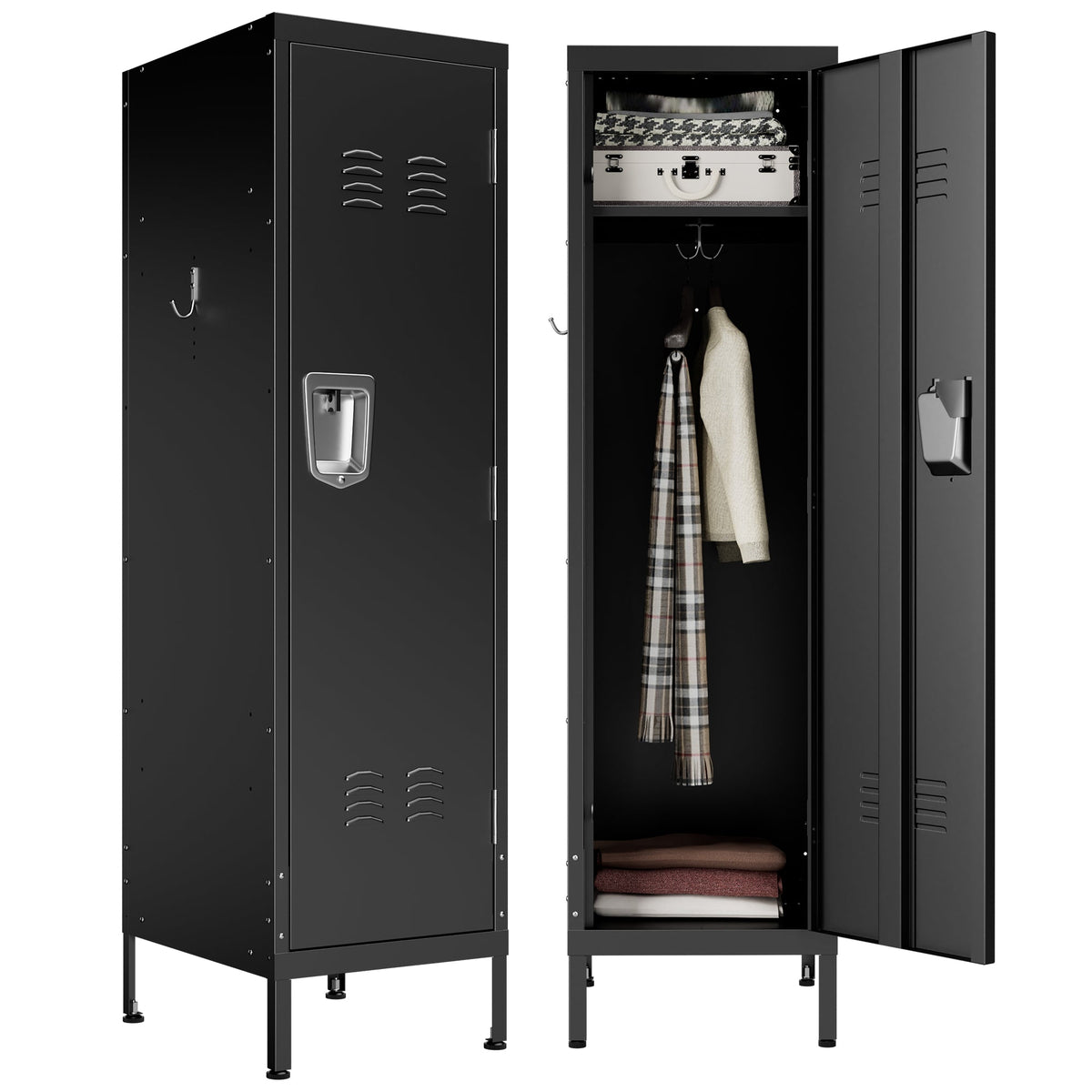 55" Tall Metal Wardrobe Cabinet