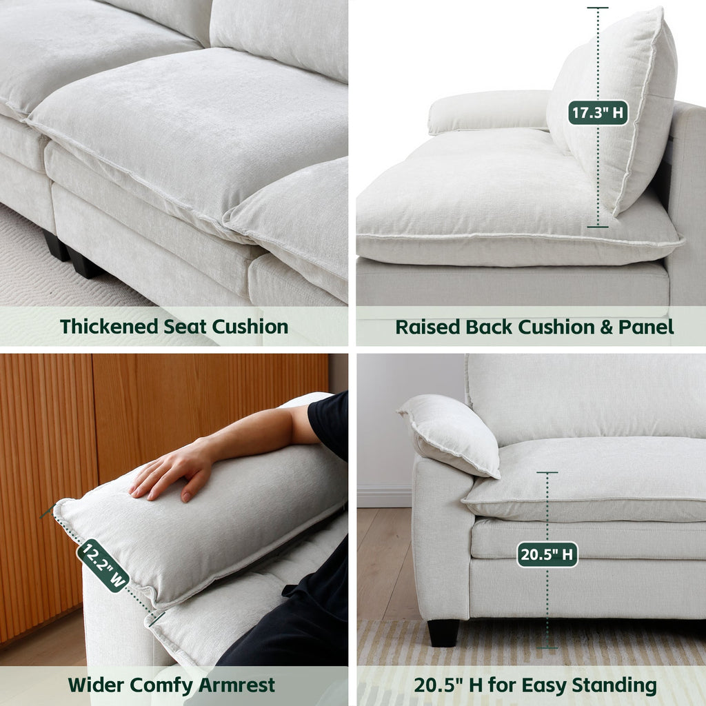 Luxury L Shape Sofa with Ottoman