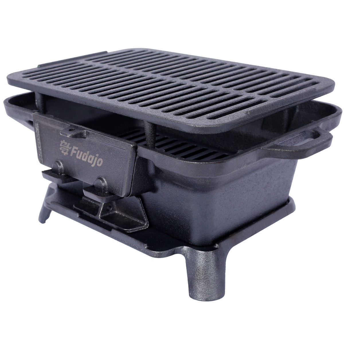 Oval Cast Iron Grill - Portable Outdoor Cooking