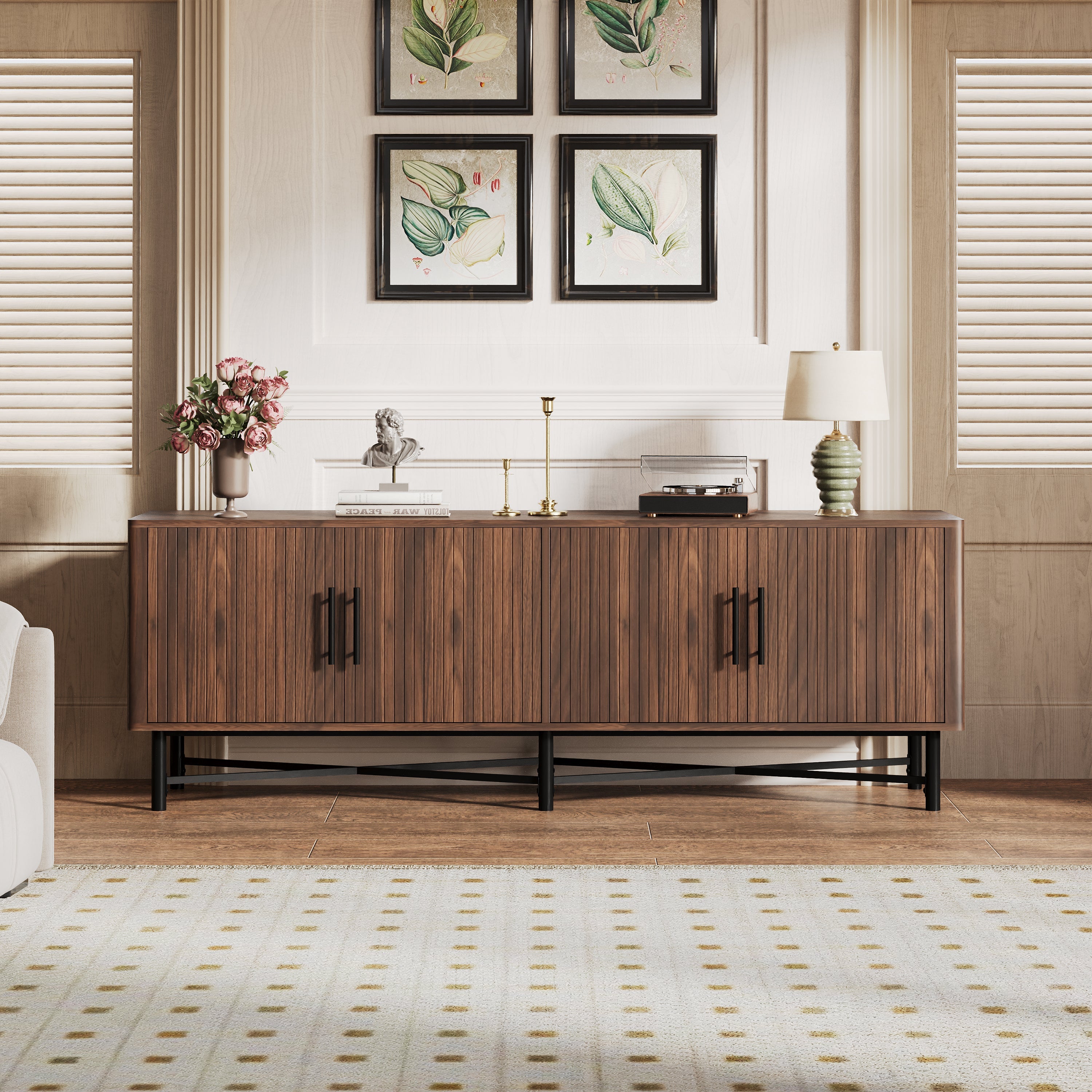 Functional 4-Door TV Cabinet