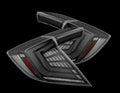 AlphaRex 16-21 Honda Civic Hatchback/ Type-R FK8 Nova-Series LED Tail Lights (Pair) - Alpha Black 676000 *Discontinued