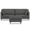 Ava 90 Inch Mid Century Sofa with Ottoman Set