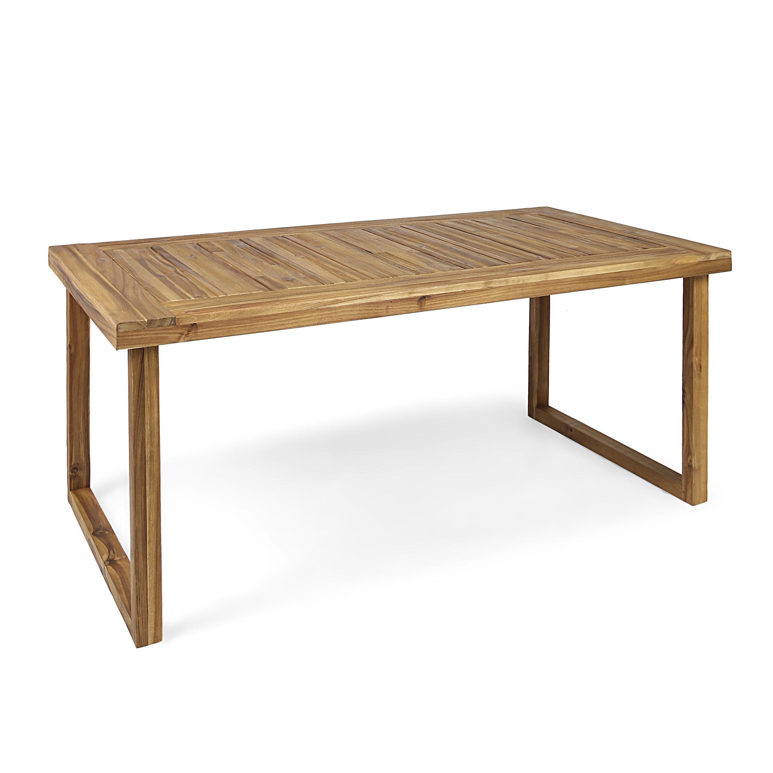 Outdoor 69" Acacia Wood Dining Table, Sandblast