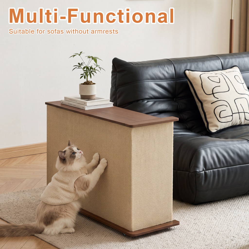2-in-1 Cat Scratcher Side Table with Storage