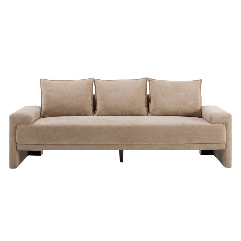 Algora 84.5 in. Modern Upholstered Velvet Sofa, Moss