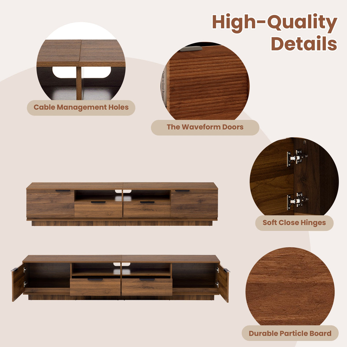 78 Inch Modern TV Stand for TVs up to 85"