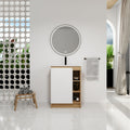24" Freestanding Bathroom Vanity with Thin-Rim Ceramic Sink