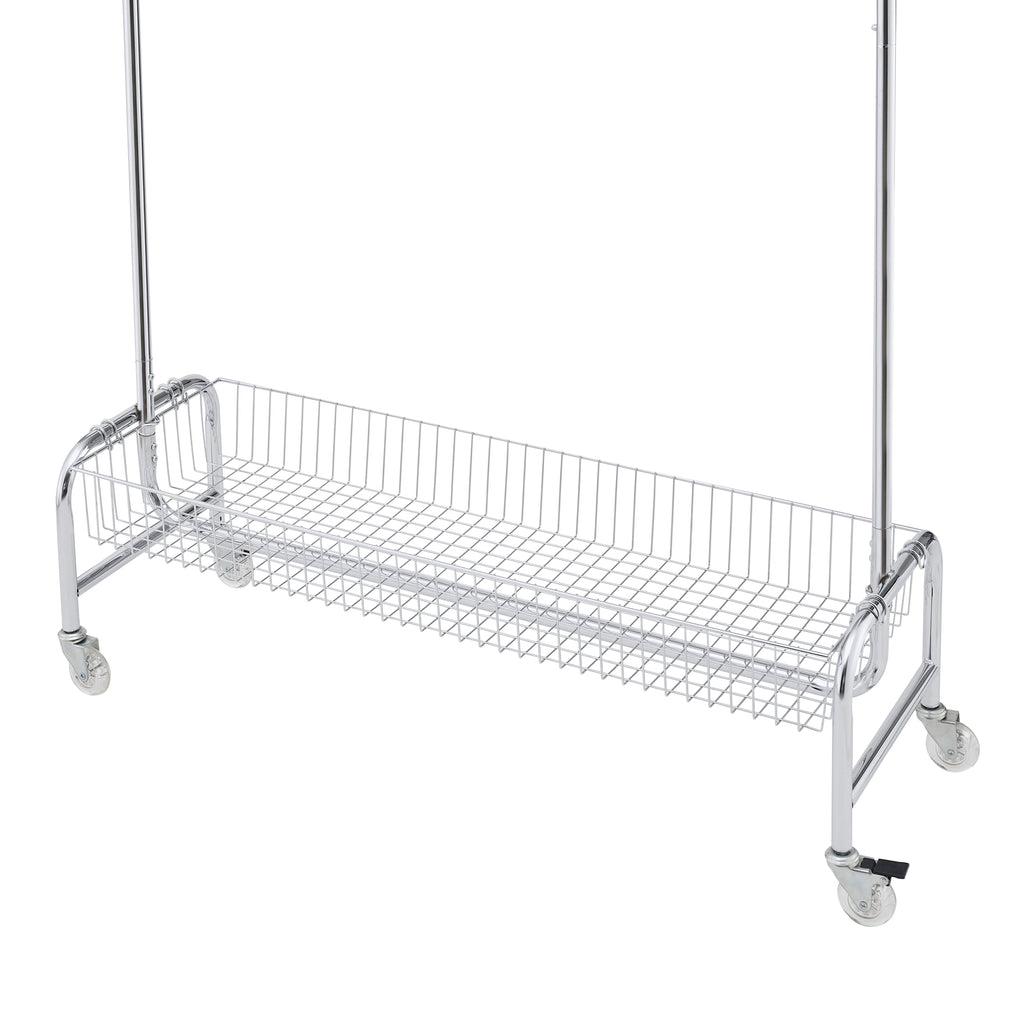 Garment Rack with Basket on Wheels
