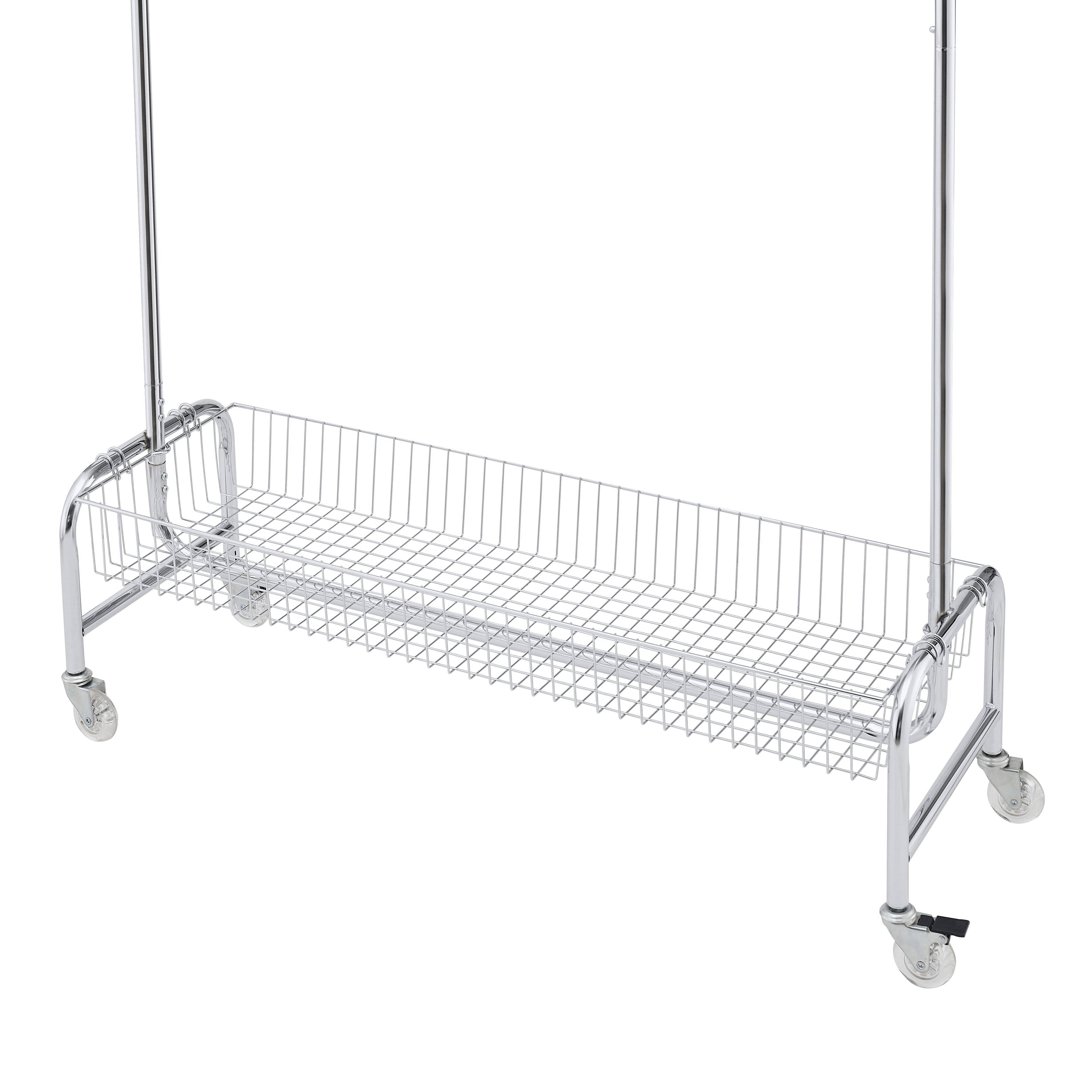 Garment Rack with Basket on Wheels